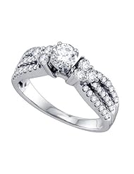 1.01CT DIAMOND 0.40CT CENTER ROUND BRIDAL RING