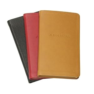 5 Inch Leather Bound Pocket Address Book, Genuine Calfskin Leather, 750 Entries