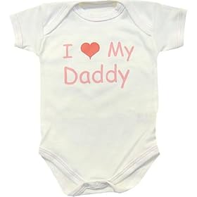 I Love (Heart) My Daddy Baby Bodysuit Vest Newborn,0-3,3-6,6-9,9-12 mths Pink