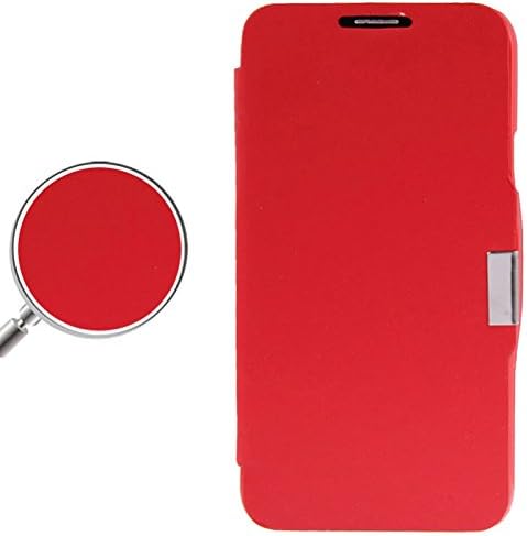 DIYLooks Brush Texture Magnetic Button Mobile Phone Housing Horizontal Left and Right Flip Leather Case for Samsung Galaxy S5 mini / G800 (Red)