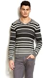 Armani Exchange Mens Micro Pattern Striped V-Neck