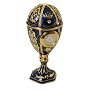 Faberge Style Musical Egg with Clock Royal Blue Plays "Sleeping Beauty"