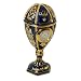 Faberge Style Musical Egg with Clock Royal Blue Plays "Sleeping Beauty"