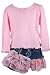 Winter Skirts | Long Denim Skirts for Kids | Girls Long Denim Skirts | Long Denim Tiered Skirts - B T Kids Girls New Fall Winter Denim Flowered Tiered Scooter Skirt and Pink Long Sleeved Top Set with Matching Purse-3 Toddler