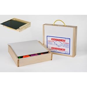 Fun 3-in-1 Activity Box with Chalk & Dry Erase Boards plus BONUS Markers (11.5 x 10.75 x 2.75ins)