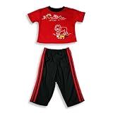 B.T. Kids - Infant Baby Boys Short Sleeved Cotton Pajama Set, Red, Black