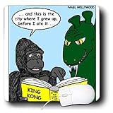 Londons Times Famous People Places Books Cartoons - King Kong and Godilla Reflect - Mouse Pads