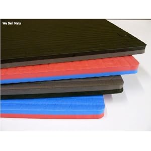 24 Sq. Ft. Martial Arts Reversible Black Gray (3 4 Inch Thick, 6 Tiles, Double Sided + Borders) 'We... by We Sell Mats