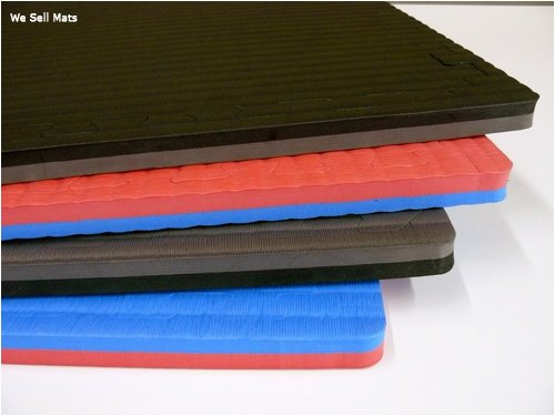 96 Sq. Ft. Martial Arts Reversible Black Gray (3/4 Inch Thick, 24 Tiles, Double Sided + Borders) 'We Sell Mats' Anti-fatige Interlocking EVA Foam Flooring-each Tile 2' x 2' x 3/4