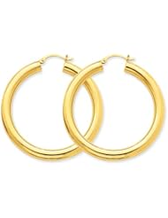 5mm, 14K Yellow Gold Classic Hoop Earrings, 45mm (1 3/4")