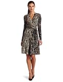 Jones New York Women's Matte Jersey Wrap Dress, Camel/Multi, 10