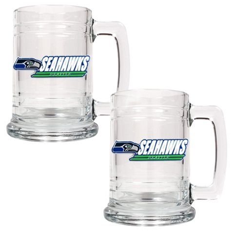 Seattle Seahawks Set of 2 Beer Mugs