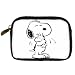 Digital Camera Leather Case of Vintage Art Deco Snoopy with Woodstock B&W