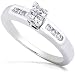14k White Gold 1/4ctw Princess & Round Diamond Ring 1/4ctw (HI/I1)