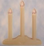 3-Light Christmas Candolier with Candles on Holly Berry & Bell Base Candle Lamp