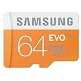 Samsung Memory 64GB Evo MicroSDXC UHS-I Grade 1 Class 10 Memory Card without Adapter