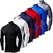 Men's Boys PowerLayer Compression Base Layer Top Long Sleeve Thermal Under Shirt - Mock Neck