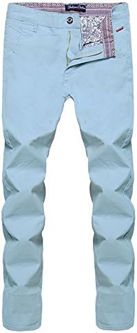 Your Gallery Men's Colored Plus Size Straight Slim Fit Cotton Cargo Work Pants, 40 Blue