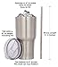 Stainless Steel 30oz Large Tumbler With Splash Resist Lid & Bonus Stainless Drinking Straw, THE HOG Insulated Travel Mug for Hot Coffee or Cold Drinks