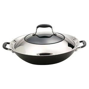 Anolon Advanced Hard Anodized Nonstick 14-Inch Anolon Advanced Hard Anodized Nonstick 14-Inch Covered Wok with Glass Lid