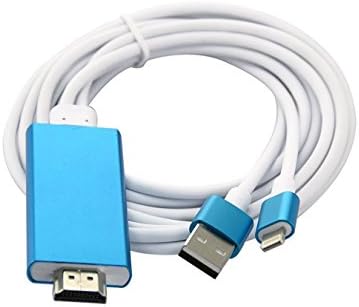 DEVOTIONiPhone Lightning to HDMI Cable,DEVOTION6.4Ft Lightning MHL To HDMI Cable 1080P HDTV Adapter For iPhone 5 5S 6 6s plus Not Compatible iPad mini/air/pro- blue