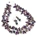 Sterling Silver 17 Amethyst & Cultured Pearl Necklace & Earrings Set