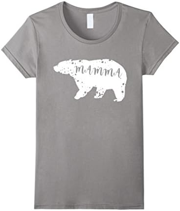 Women's Mamma Bear Mio Mom Gift T-Shirt XL Slate