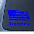 AMERICAN FLAG - Patriotic - Car, Truck, Notebook, Vinyl Decal Sticker #1202 | Vinyl Color: Blue