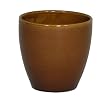 Gloss Brown Ceramic Round Vase/Planter - 7.25" diameter x 7" tall