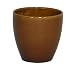 Gloss Brown Ceramic Round Vase/Planter - 7.25" diameter x 7" tall