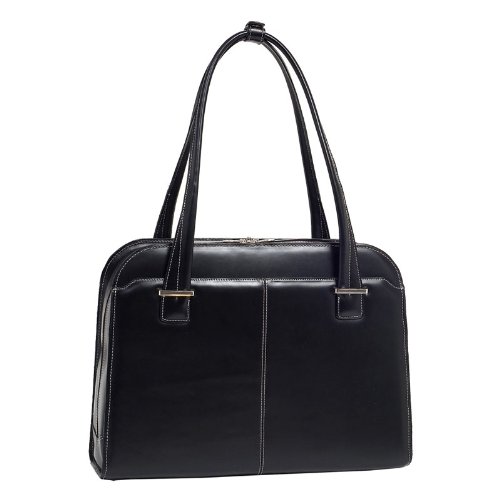 McKleinUSA OAK GROVE 96635 Black Leather Fly-Through Checkpoint-Friendly Ladies' Briefcase