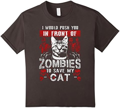 Kids zombie to save my cat shirt 10 Asphalt