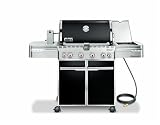 Weber 1841301 Summit E-450 Natural Gas Tuck-Away Rotisserie Grill, Black