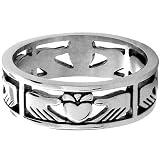 Inox Jewelry 316L Stainless Steel Claddagh Ring