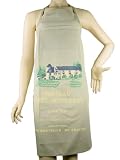 Cahors white wine label new French chef or cook apron with label print, lighe beige with chateau print