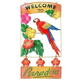 Welcome Sign - Tropical Paradise (12x22) by Regal Gift by Regal-Gift