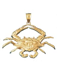 Dazzlers Solid 14 karats Gold Crab Charm Pendant available in three colors from jewelsberry (weights: 12.4 grams only)