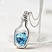 Vovotrade Women Fashion Popular Crystal Necklace Love Drift Bottles (Blue)