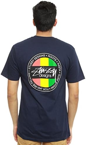 Stussy Mens Designs Dot Short-Sleeve Shirt X-Large Navy