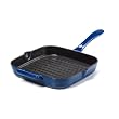 Sabatier Cast Iron Square Grill Pan, Blue