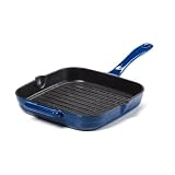 Sabatier Cast Iron Square Grill Pan, Blue