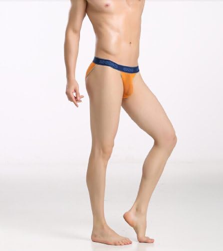 Only You Men's Fashion Sportsman Low Waist Briefs Underwear Men Breathable Mesh Relax Natural Charm Sexy Underwear 25 (XL/34-36inches, orange)