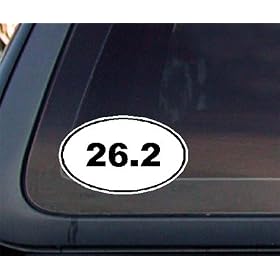26.2 Marathon Euro Oval Car Decal / Sticker - Black & White