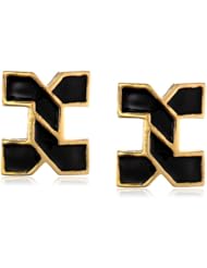 Isaac Mizrahi "Chain Gang" Twisted Plaid Stud Earrings