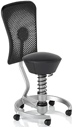 Via Swopper Stool Back Support (Black Fabric)