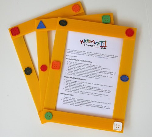 Childrens Toyshop  Toys : Kids Art Frames - Button Frames - Yellow Lightweight Plastic Frames - Standard Size