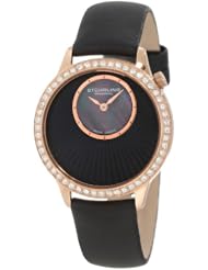 Stuhrling Original Womens 336.12451 Vogue Audrey Radiant Black/Rose Gold-Tone Mother of Pearl Subdial Watch