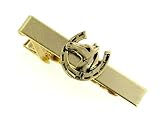 JJ Weston horse head and horse shoe tie clip with presentation box. Made in the USA
