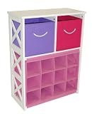 armoire for kids:X-Frame Kids Storage W/ 2-Pastel Bins & 12-Slot Cubby