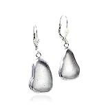 Handmade Sea Glass and Silver Drop Earrings - Moonlit Sand